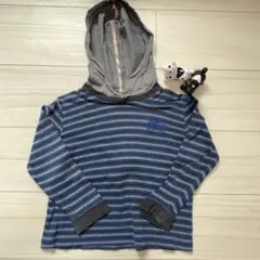 ロンT 薄手長袖トップス110 バーバリー　フード付き