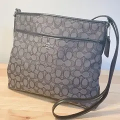 COACH コーチ シグネチャー キャンバス ショルダーバッグ ブラック 黒