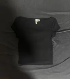 H&M DIVIDED 半袖 リブTシャツ ブラック XXS