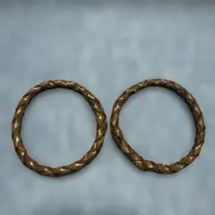 ブラウン編み込みブレスレット2個セット