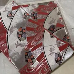 121 和光　着物　帯　美しい扇子模様の袋帯
