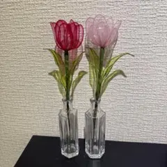 フラワーベース　花瓶　小花　ミニ　ガラス製 一輪挿し 2個セット