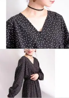 大きいサイズ　ゴールドジャパン　ドット柄ロングワンピース　水玉　4L