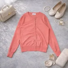 s2823 ユナイテッドアローズ カーディガン 綿混 シンプル 羽織 ピンク