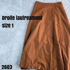 Droite lautreamont ウール混 スカート ブラウン 1 2603