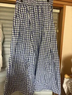 美品　ギンガムチェック フレアロングスカート