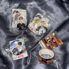 くら寿司 ハイキューコラボ 缶バッジ×3 烏野高校マスキングテープ