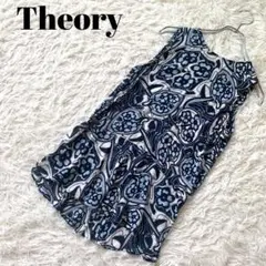theory セオリー 総柄 フラワープリントノースリーブブラウス 花柄　S