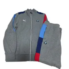 PUMA BMW ジャージ　セットアップ　グレー トラックジャケット　パンツ　L