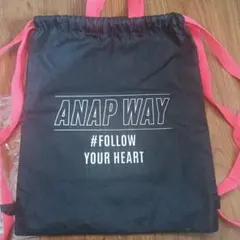 カ*ル様 ANAP WAY ドローストリングバック 黒とピンクのサムネイル