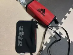 adidas ポーチ レッド ブラック 2点セット
