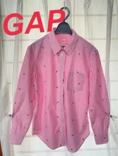 【GAP】Sサイズ レディース長袖シャツピンクストライプ細身（きれいめです）