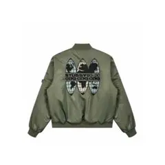 90's OLD STUSSY MA-1ジャケット オリーブ色 Stussy MA-1 フライトジャケット オリーブ 90s USA製 Stussy MA