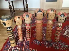 昭和レトロ　伝統こけし　遠刈田系青根こけし　工芸品 民芸品　まとめ売り6体③