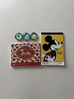 ディズニー　メモ帳　２個　マグネット　3個