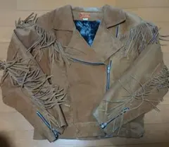 フリンジレザージャケット　スエード　ライダース　ビンテージ