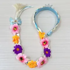 カチューシャ キッズ ラプンツェル ウィッグ 髪飾り 子供 プリンセス