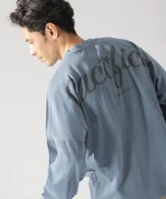 BAYFLOW ベイフロー　ピグメントダイバックプリントL/S Tシャツ