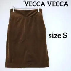 YECCA VECCA イェッカヴェッカ ひざ丈別珍タイトスカート スリット付き