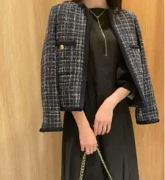 【新品】Mila Owen パッチポケット金ボタンツイードジャケット　М