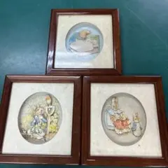 (3点セット)シャドウボックス　ピーターラビットJOHN ELLAM 額絵