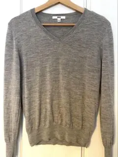 【美品】ピュアニューウール 長袖セーター 薄手 M｜ユニクロ