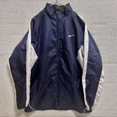 00s NIKE ナイロンジャケット L ネイビーY2K テック系スウッシュ刺繍