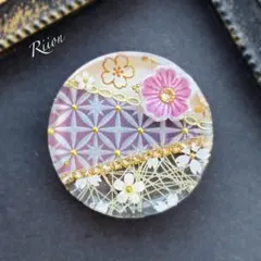 no.1163❀.*゜桜＆切子デザインレジンヘアゴム ❀.*゜2-❶