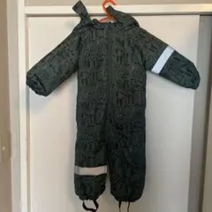 子ども用スキーウェア 雪遊び　動物柄 ダークグリーン 80センチ