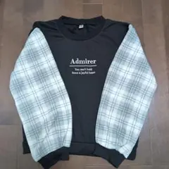 Admirer チェック柄袖 トレーナー 150