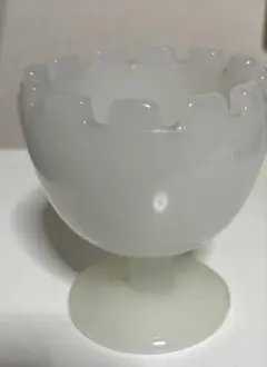 希少 タキナミガラス ミルクガラス 灰皿 昭和レトロ ブルー