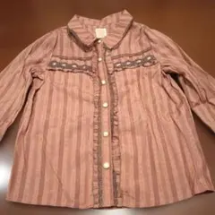 axes femme kids ストライプ 長袖ブラウス