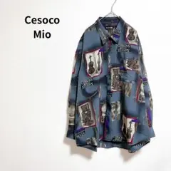 【Cesoco Mio】 長袖シャツ 楽器 総柄 個性的 大きいサイズ 韓国製