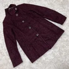 美品 【センチグレード】 (S) ループツイードスタンドカラーコート 毛混