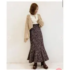 COCODEAL ラインフラワーマーメイドスカート