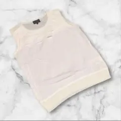 【ランバンコレクション】（38）ベスト トップス リネン 透け感あり シンプル