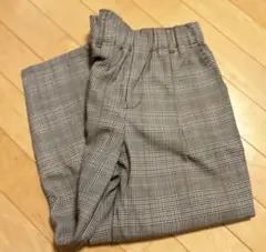 ワイドパンツ スマートアンクルパンツ グレンチェック ウエストゴム 150