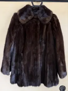 着丈105cm サガミンク 銀タグ ロングコート デミバフ ダークミンク
