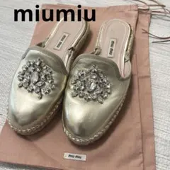 miumiu ビジューミュールサンダル
