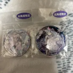 雪ミク×クロミ　チェック柄　缶バッジ　 昼・夜　2点セット