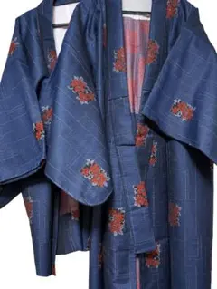 大島紬光沢あり　セットアップ身丈160　2点まとめ売り　未使用