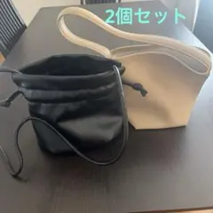 Doux Belle ミニマルデザイン巾着バッグ 2個セット