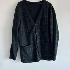 XLARGE チェック カーディガン XL グリーン 厚手 ストリートのサムネイル