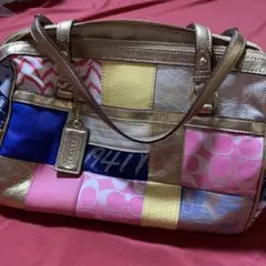 コーチサッチェルトパッチワークバック　　　　⭐️SALE⭐️