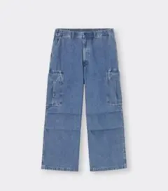 GU デニムスーパーワイドカーゴパンツ