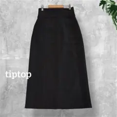 【Tiptop 】美品✨美シルエット　ロングタイトスカート 黒 ゴールドジップのサムネイル