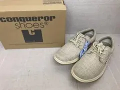 〈未使用品汚れあり〉conqueror shoes スニーカー ベージュL664のサムネイル