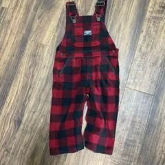OshKosh レッド・ブラックチェック オーバーオール