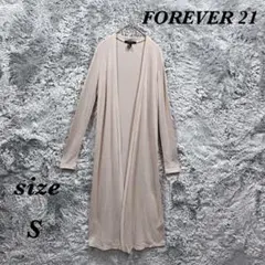 FOREVER21 (S) ニットカーディガン ロング丈 薄手 ボタンなし 無地のサムネイル