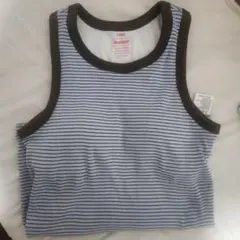 Healthknit タンクトップ ボーダー柄 FREEサイズ サックスのサムネイル